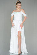 Long White Chiffon Evening Dress ABU2914
