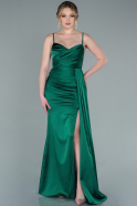 Long Emerald Green Satin Mermaid Evening Dress ABU1894