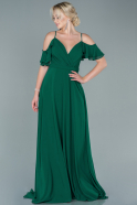 Long Emerald Green Chiffon Prom Gown ABU2557