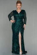 Emerald Green Long Oversized Mermaid Evening Dress ABU1043