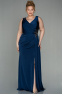 Long Navy Blue Large Size Dress ABU2927