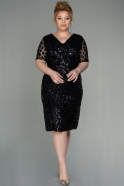 Midi Black Plus Size Evening Dress ABK1624