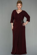 Long Burgundy Plus Size Evening Dress ABU2922
