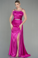 Long Fuchsia Satin Evening Dress ABU2939
