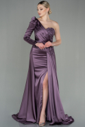 Long Lavender Satin Evening Dress ABU2610