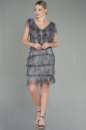 Short Grey Scaly Invitation Dress ABK1674