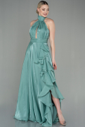 Long Turquoise Chiffon Prom Gown ABU2960