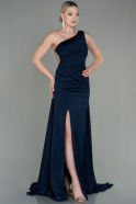 Long Navy Blue Chiffon Evening Dress ABU2961