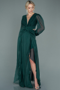 Emerald Green Long Chiffon Prom Gown ABU1536