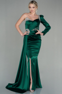 Long Emerald Green Satin Evening Dress ABU2831
