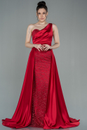 Long Red Satin Evening Dress ABU2933