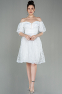 Short White Dantelle Night Dress ABK1665