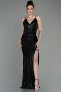 Long Black Scaly Prom Gown ABU2955