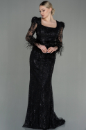 Black Long Mermaid Prom Dress ABU2938