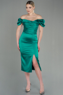Green Midi Satin Night Dress ABK1601