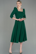 Midi Emerald Green Invitation Dress ABK1678