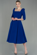 Midi Sax Blue Invitation Dress ABK1678