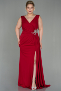 Long Red Plus Size Evening Dress ABU2934