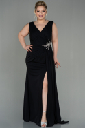 Long Black Plus Size Evening Dress ABU2934