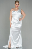 Long White Plus Size Evening Dress ABU2932