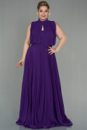 Long Purple Chiffon Plus Size Evening Dress ABU2952