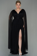 Long Black Plus Size Evening Dress ABU2978
