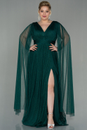 Long Emerald Green Plus Size Evening Dress ABU2978