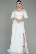 Long White Evening Dress ABU2983