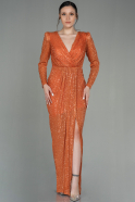 Orange Long Scaly Evening Dress ABU2859