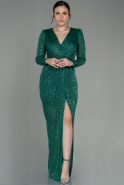 Green Long Scaly Evening Dress ABU2859