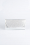 Silver Plaster Fabric Evening Bag V510