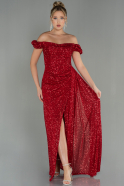 Long Red Scaly Evening Dress ABU2987