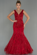 Long Red Mermaid Evening Dress ABU2988
