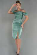 Midi Turquoise Satin Night Dress ABK1692