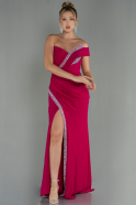 Long Fuchsia Plus Size Evening Dress ABU3006