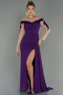 Purple Long Chiffon Evening Dress ABU3012