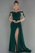 Long Emerald Green Chiffon Evening Dress ABU3012