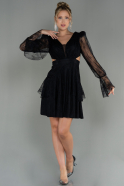 Short Black Dantelle Invitation Dress ABK1699