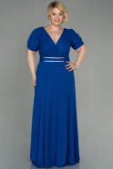 Sax Blue Long Plus Size Evening Dress ABU2311