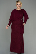 Long Burgundy Plus Size Evening Dress ABU3013