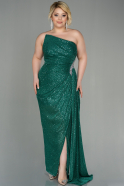 Long Emerald Green Scaly Plus Size Evening Dress ABU3014