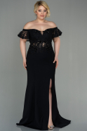 Black Long Plus Size Evening Dress ABU2786