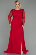 Red Long Chiffon Oversized Evening Dress ABU2921