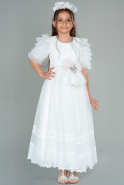 Long White Girl Dress ABU3046