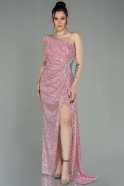 Long Powder Color Scaly Evening Dress ABU3054