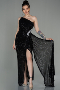 Long Black Scaly Evening Dress ABU3054