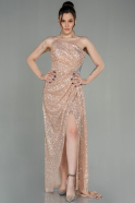 Long Salmon Scaly Evening Dress ABU3054