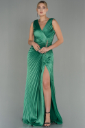 Long Green Satin Evening Dress ABU3051