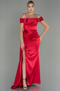 Long Red Satin Evening Dress ABU3058