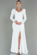 White Long Evening Dress ABU2895